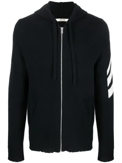 Zadig & Voltaire Cashmere Zip-up Hoodie In Black