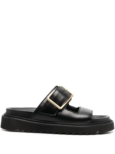 Zadig & Voltaire Cecilia Alpha Leather Sandals In Black