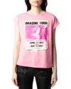 Zadig & Voltaire Cecilia Hc Concert Imagine Tou Tank Top In Pink