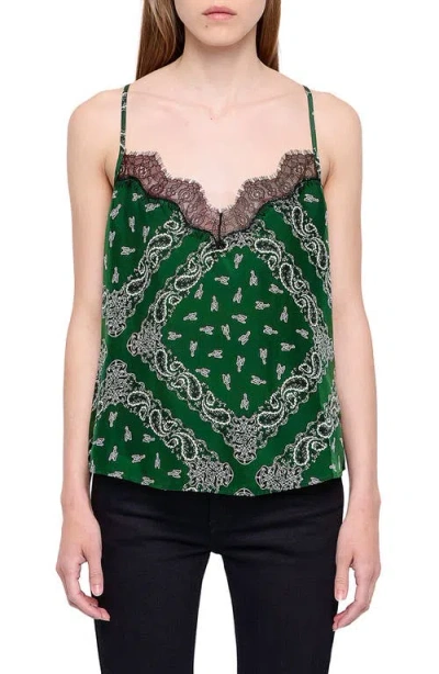 Zadig & Voltaire Cespa Silk Bandana Camisole In Black