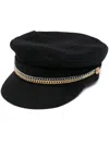 Zadig & Voltaire Chain-link Detail Wool Cap In Black