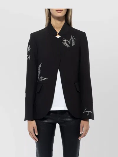 Zadig & Voltaire Chic Open Silhouette Long Sleeve Jacket In Black