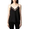 Zadig & Voltaire Christy Beaded Silk Camisole In Black