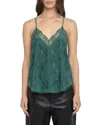 Zadig & Voltaire Christy Cdc Strass Camisole In Green