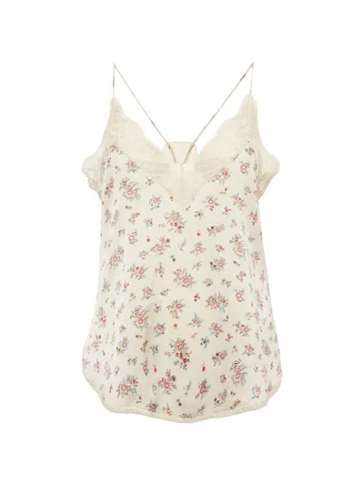 Pre-owned Zadig & Voltaire Christy Floral-print Camisole In Neutral