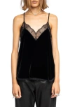 Zadig & Voltaire Christy Strass Crepe De Chine Cami In Black