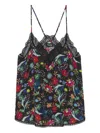 Zadig & Voltaire Christy Lace Floral Top In Multi