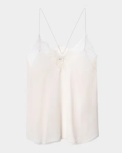 Zadig & Voltaire Christy Lace-trim Crepe De Chine Cami In Multi