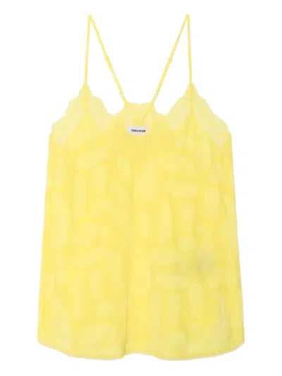 Zadig & Voltaire Christy Paisley-pattern Top In Yellow
