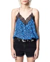 Zadig & Voltaire Christy Print Coeur Caraco Tank