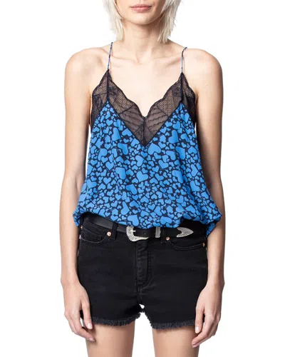 Zadig & Voltaire Christy Print Coeur Caraco Tank