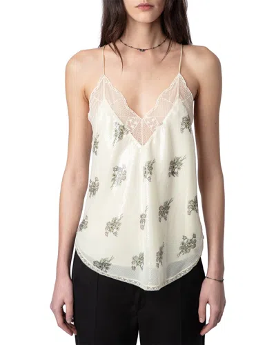 Zadig & Voltaire Christy Sequins Flowers Tank