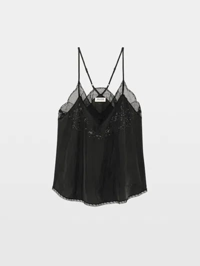 Zadig & Voltaire Christy Silk Camisole In Black