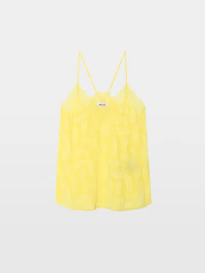 Zadig & Voltaire Christy Silk Camisole In Yellow