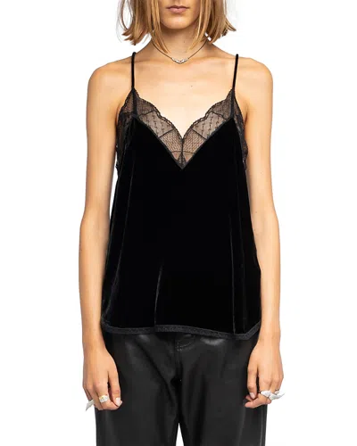 Zadig & Voltaire Christy Velvet Camisole In Black