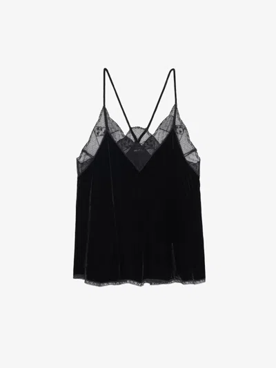 Zadig & Voltaire Christy Velvet Camisole In Black