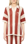 Zadig & Voltaire Womens Judo Ciara Striped Cotton-crochet Shirt In Multi