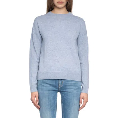 Zadig & Voltaire Cici Heart Patch Wool & Cashmere Sweater In Blue