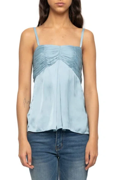 Zadig & Voltaire Cippie Pleated Satin Camisole In Blue