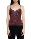 Zadig & Voltaire Womens Burgundy Cishi Lace-trim Silk Camisole In Burgundy