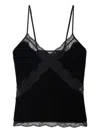 Zadig & Voltaire Womens Black Cishi Lace-embroidered Velvet Cami Top In Black