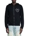 Zadig & Voltaire Clash Heart Zipper Hoodie In Black