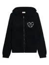 Zadig & Voltaire Clash Heart Zipper Hoodie In Black