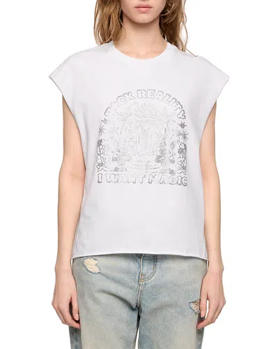 Zadig & Voltaire Cloe Cascade Tank Top In White