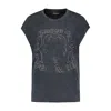 Zadig & Voltaire Zadig&voltaire Cloe Hc Skull Strass T-shirt In Gray