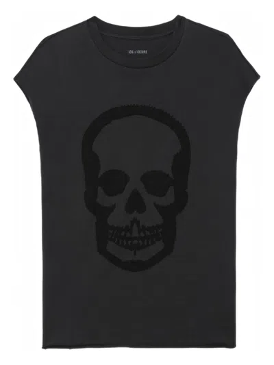 Zadig & Voltaire Cloe Skull Tank Top In Gray