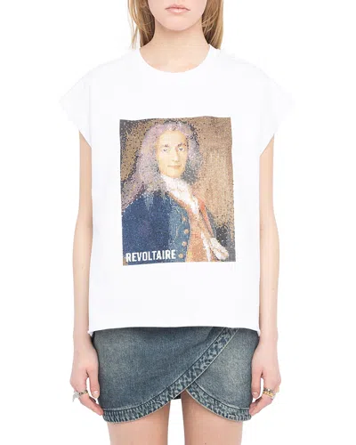 Zadig & Voltaire Cloex Voltaire Embellished Tee In White