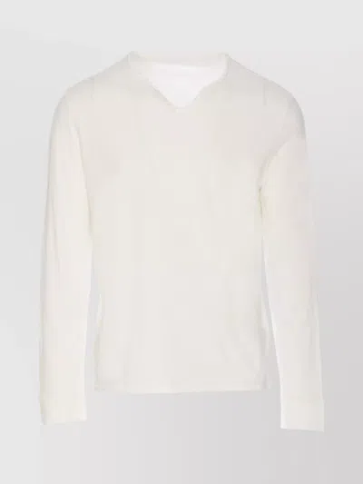Zadig & Voltaire Collar Button Detail V-neck Long Sleeves Sweater In White