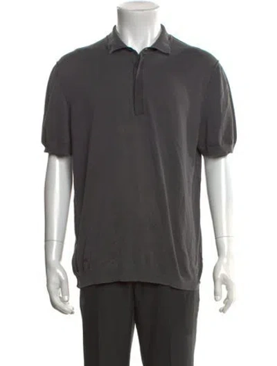 Pre-owned Zadig & Voltaire Collar Short Sleeve Polo Shirt In Gray
