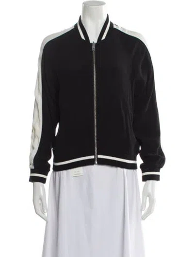 Pre-owned Zadig & Voltaire Colorblock Pattern Bomber Jacket In Gray