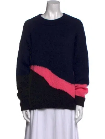 Pre-owned Zadig & Voltaire Colorblock Pattern Crew Neck Sweater In Blue