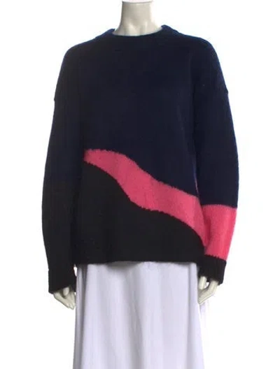 Pre-owned Zadig & Voltaire Colorblock Pattern Crew Neck Sweater In Blue