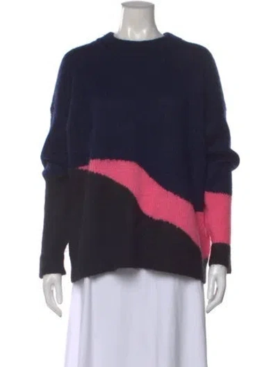 Pre-owned Zadig & Voltaire Colorblock Pattern Crew Neck Sweater In Blue