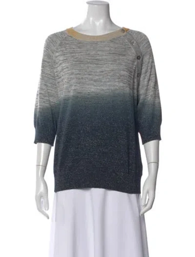 Pre-owned Zadig & Voltaire Colorblock Pattern Crew Neck Sweater W/ Tags In Gray