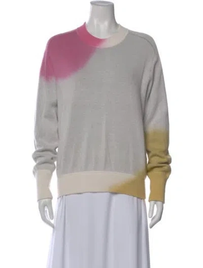 Pre-owned Zadig & Voltaire Colorblock Pattern Crew Neck Sweatshirt In White