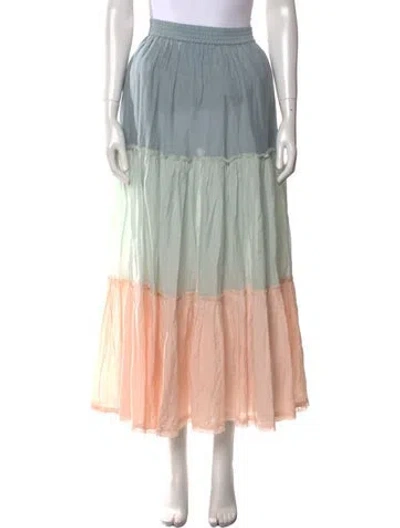 Pre-owned Zadig & Voltaire Colorblock Pattern Midi Length Skirt In Blue