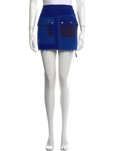 Pre-owned Zadig & Voltaire Colorblock Pattern Mini Skirt In Blue