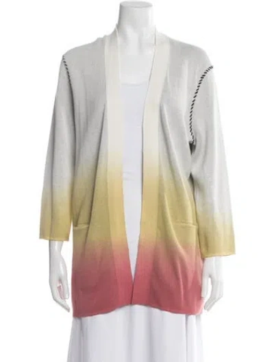 Pre-owned Zadig & Voltaire Colorblock Pattern Open Front Sweater In Gray