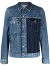 Zadig & Voltaire Colour-block Stretch-cotton Denim Jacket In Blue