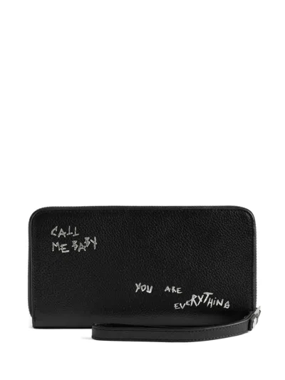 Zadig & Voltaire Compagnon Graffiti Wallet In Black