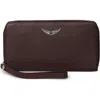 Zadig & Voltaire Compagnon Leather Zip Wallet In Red
