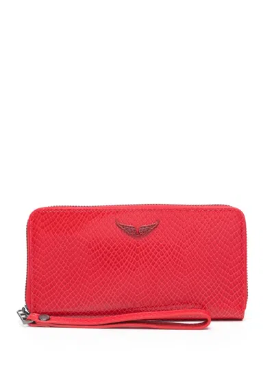 Zadig & Voltaire Compagnon Logo-plaque Wallet In Rot
