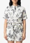 Zadig & Voltaire Cook Tropical Island Print Playsuit