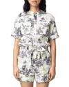 Zadig & Voltaire Cook Tropical Island Toile De Jouy Cotton Romper