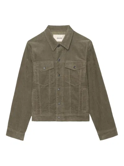 Zadig & Voltaire Corduroy Shirt Jacket In Green