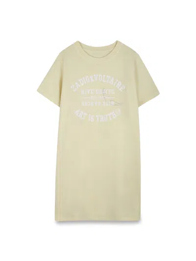 Zadig & Voltaire Cotton Dress For Girls In Yellow